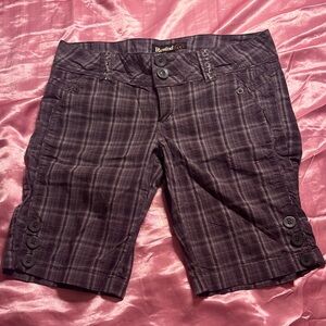 Rewind Women's Checkered Shorts - Dark Purple